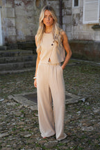 Top Boutonné Amanda - Taupe