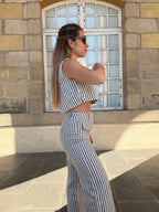 Top Rayé Marin Bleu