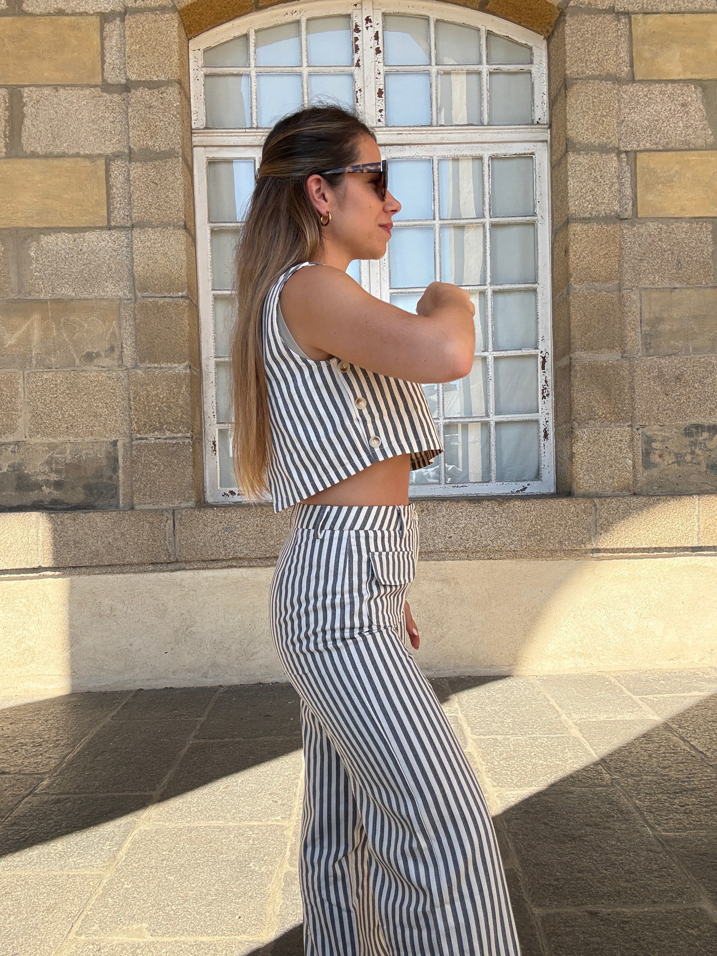 Top Rayé Marin Bleu