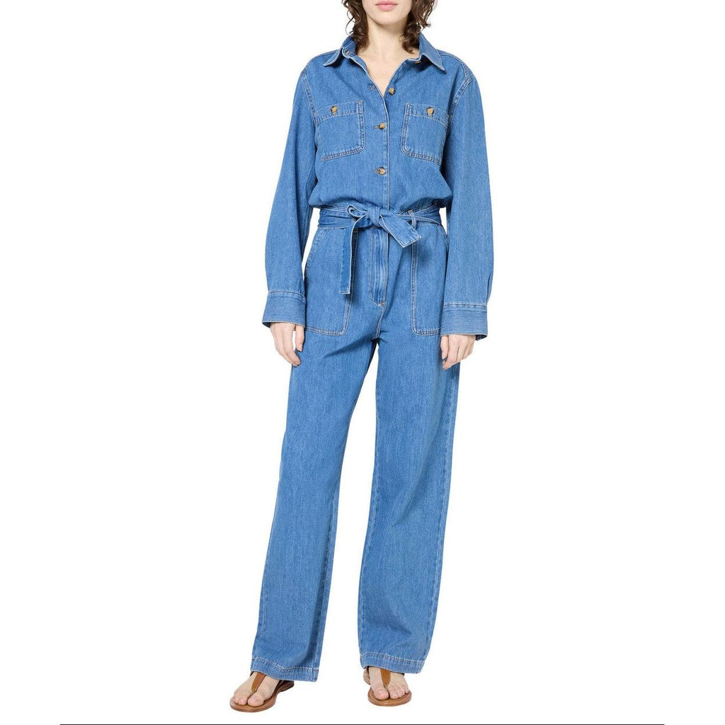 Pantalon - Combi - Short Flore - Bleu Ciel