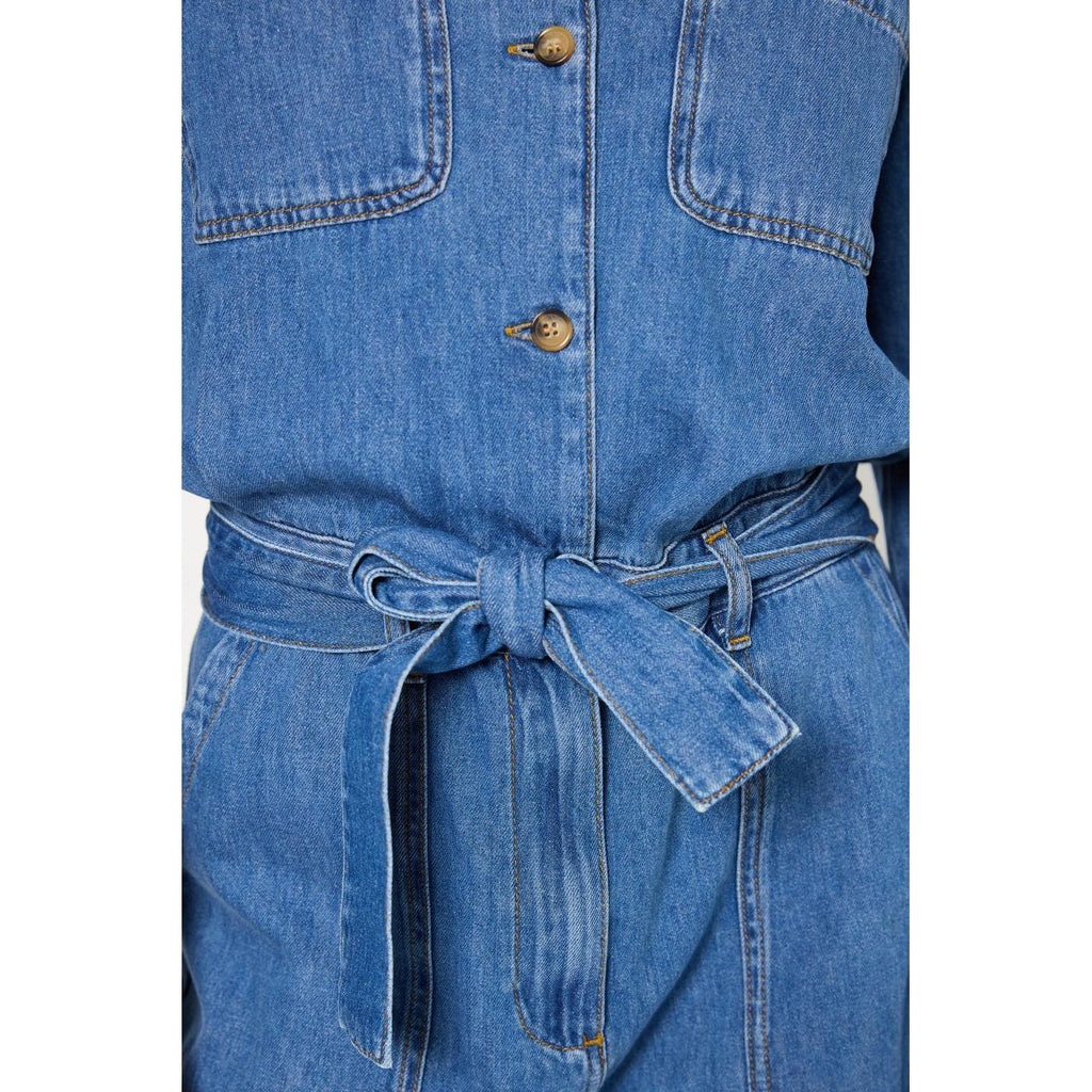 Pantalon - Combi - Short Flore - Bleu Ciel