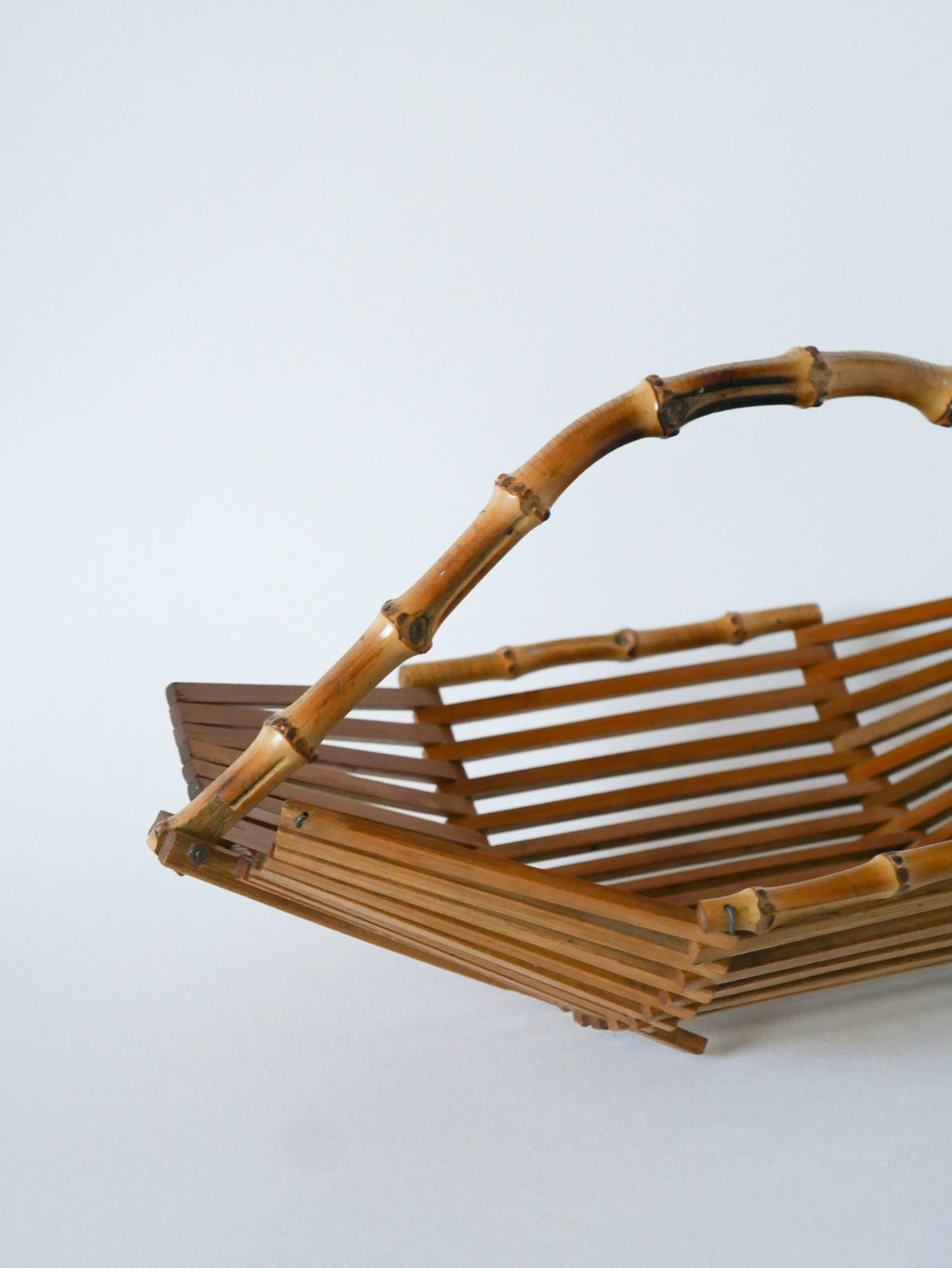 Panière En Bambou Et Teck, Design, 1960