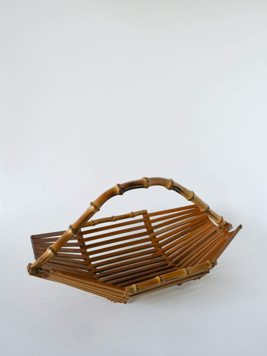Panière En Bambou Et Teck, Design, 1960