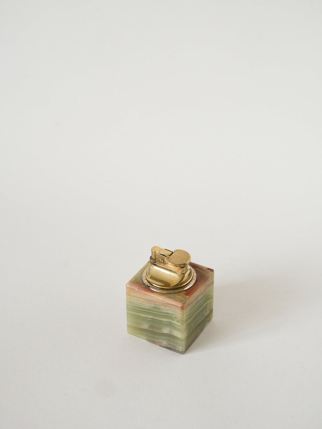 Briquet En Onyx, Vert Et Marron, 1970
