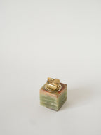 Briquet En Onyx, Vert Et Marron, 1970
