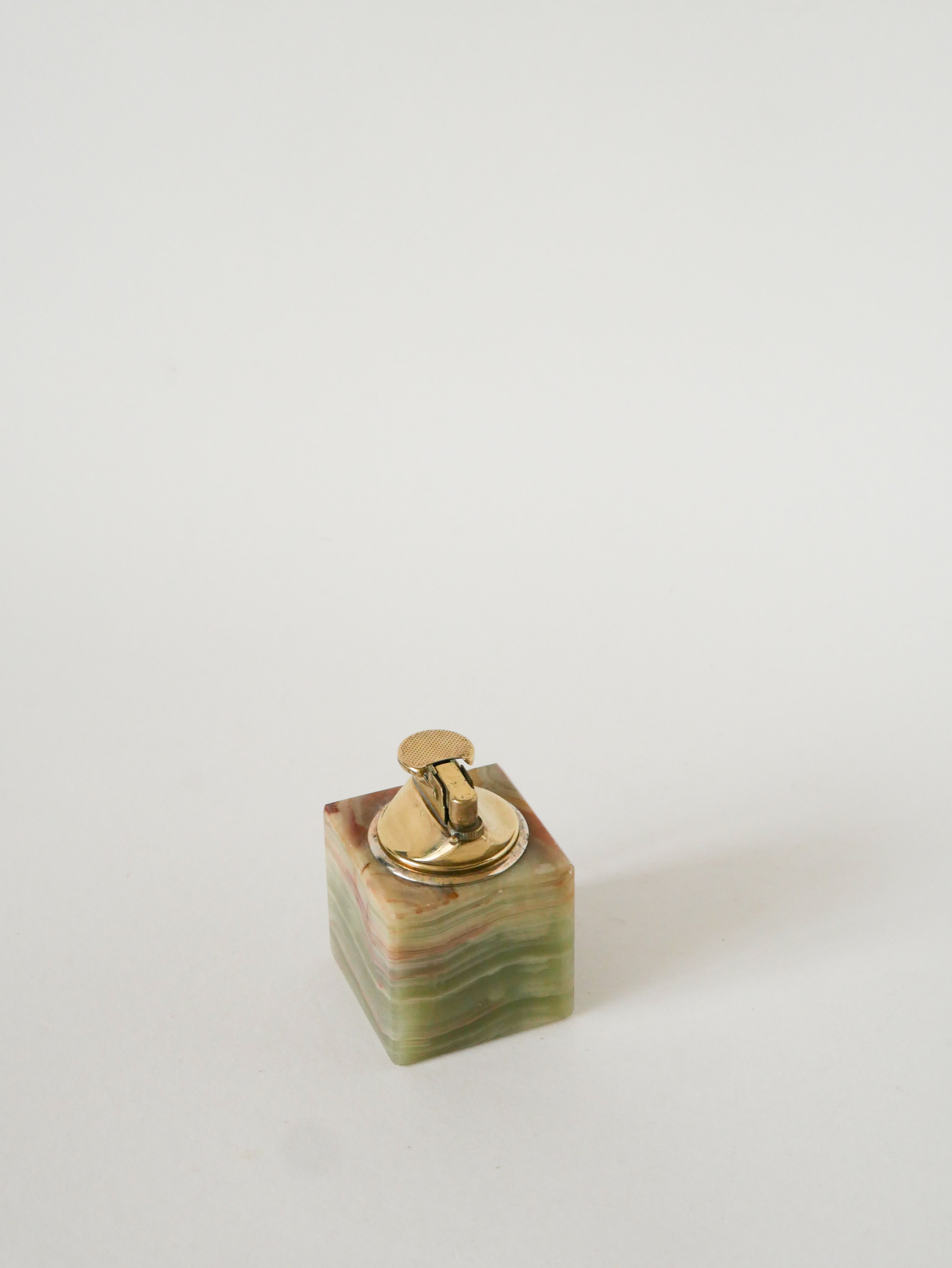 Briquet En Onyx, Vert Et Marron, 1970