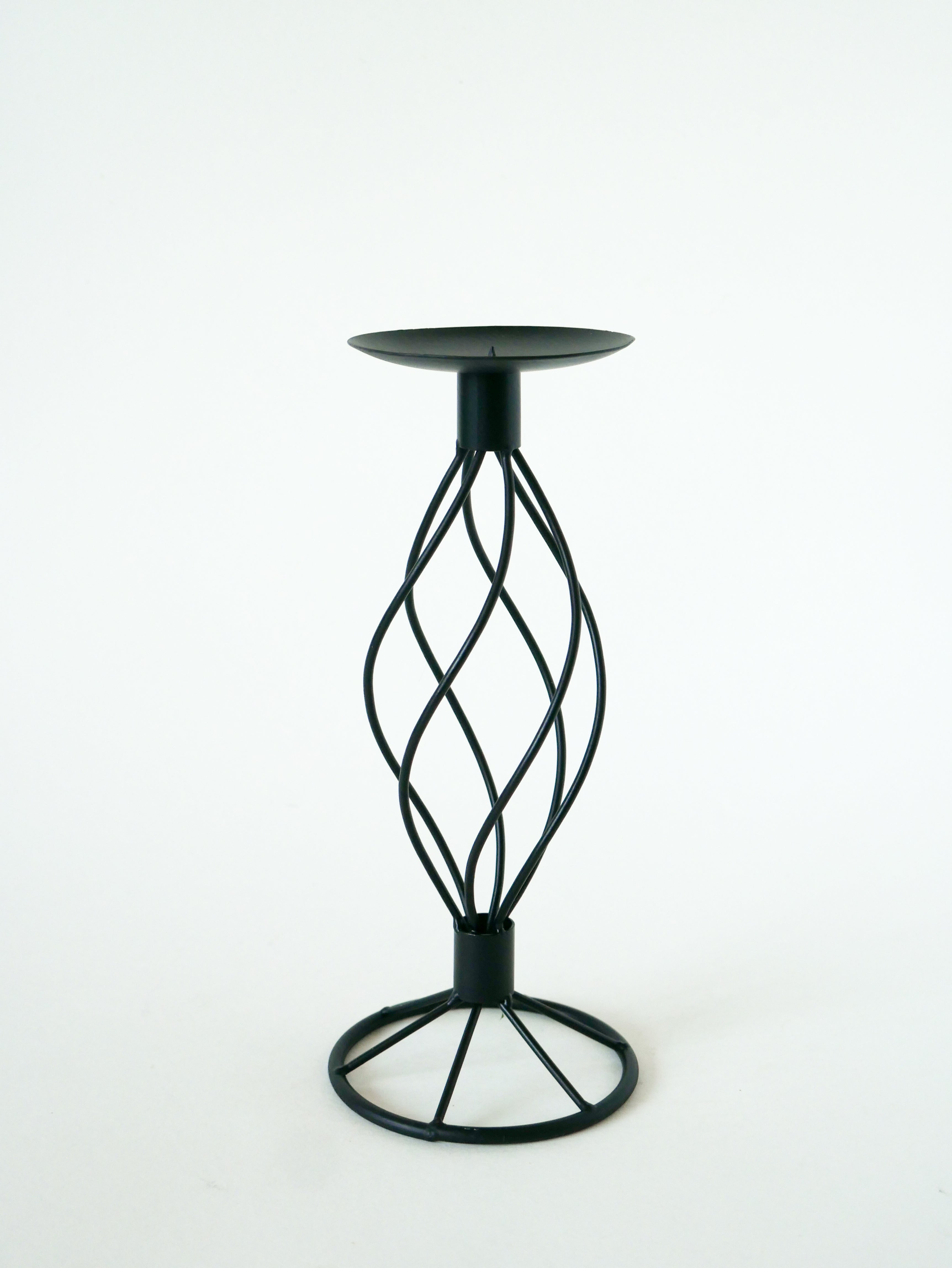 Bougeoir En Fer Forgé, Vintage - 24 X 10 Cm