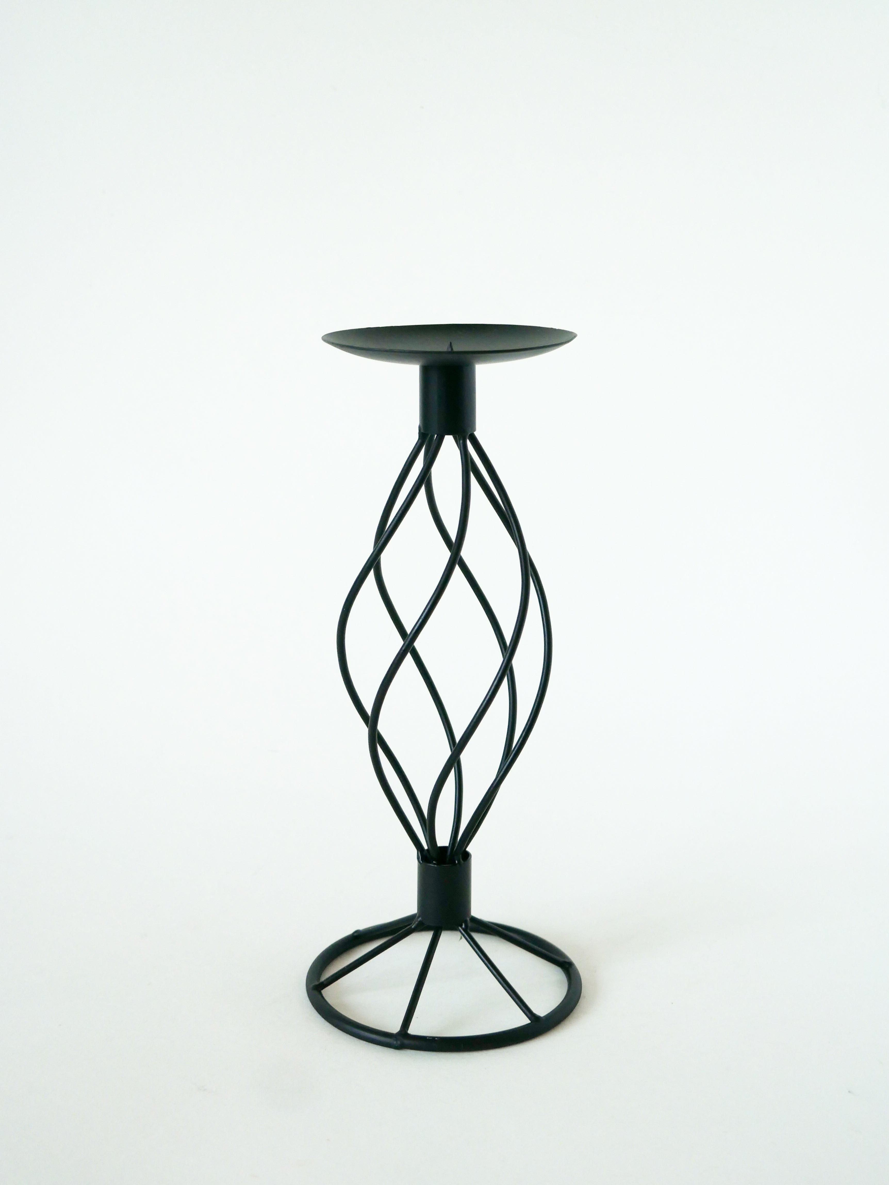 Bougeoir En Fer Forgé, Vintage - 24 X 10 Cm