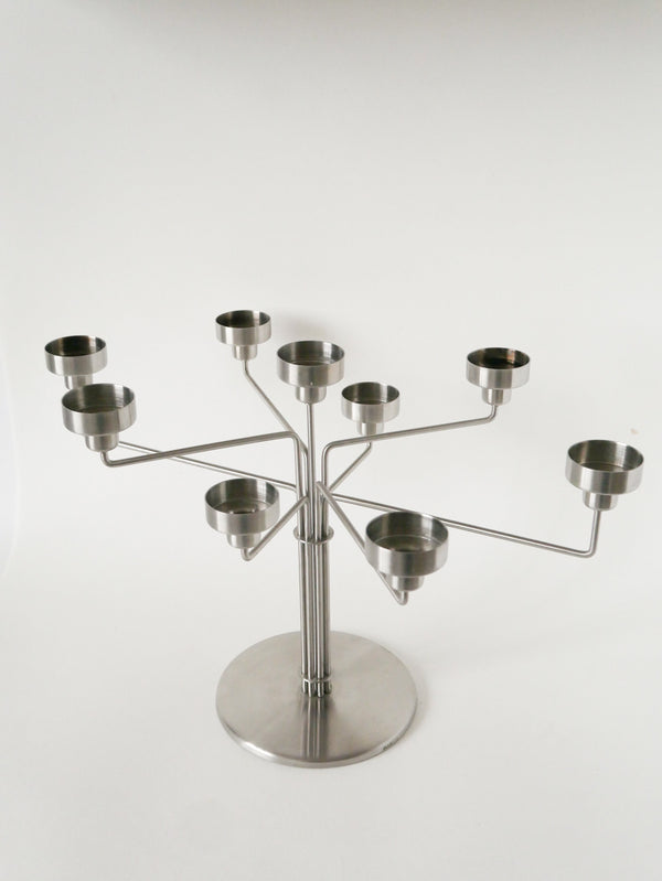 Chandelier En Alu Brossé, Design, 1980