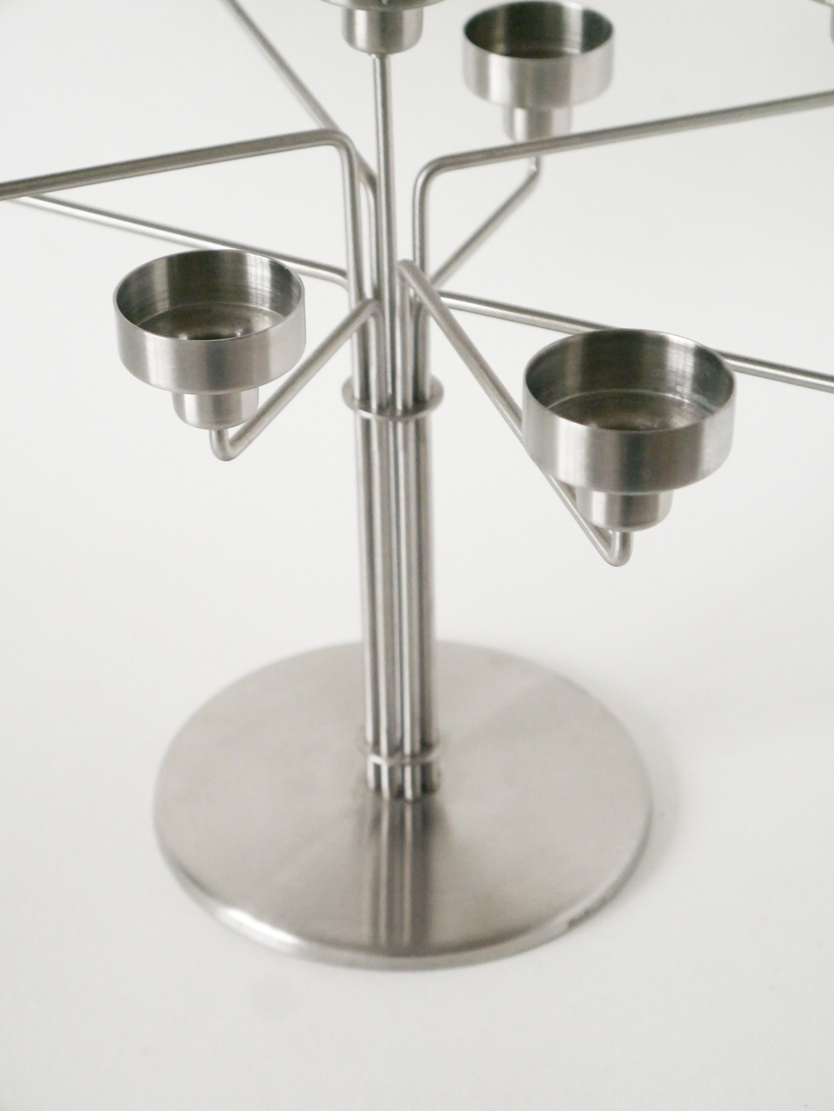 Chandelier En Alu Brossé, Design, 1980