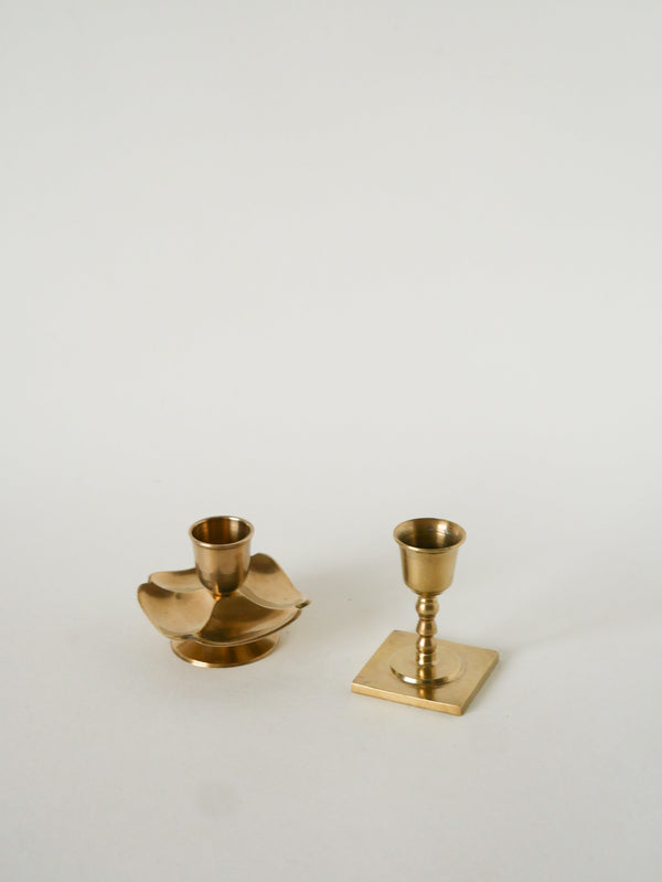 Duo De Bougeoirs En Laiton, 1950