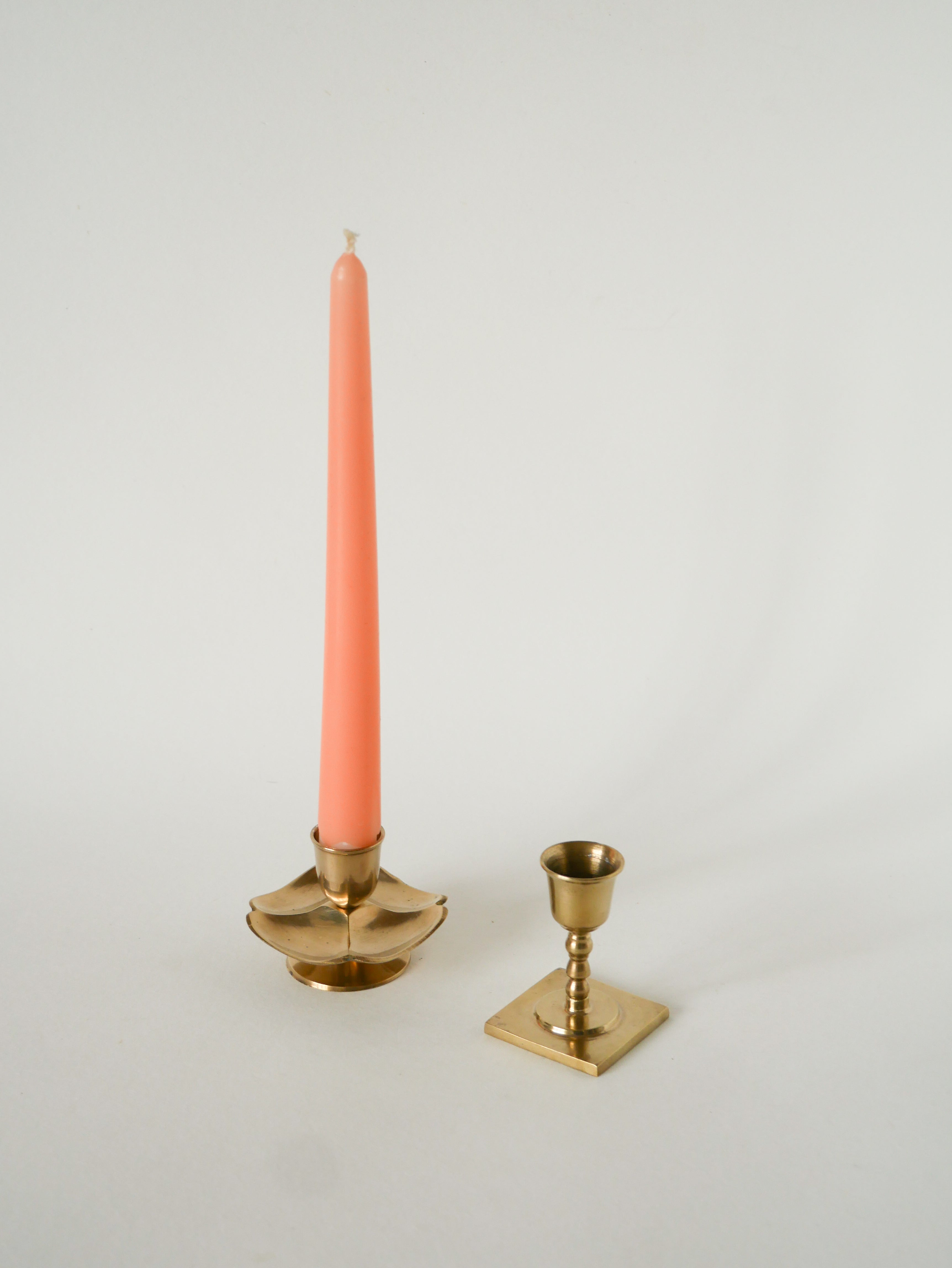 Duo De Bougeoirs En Laiton, 1950