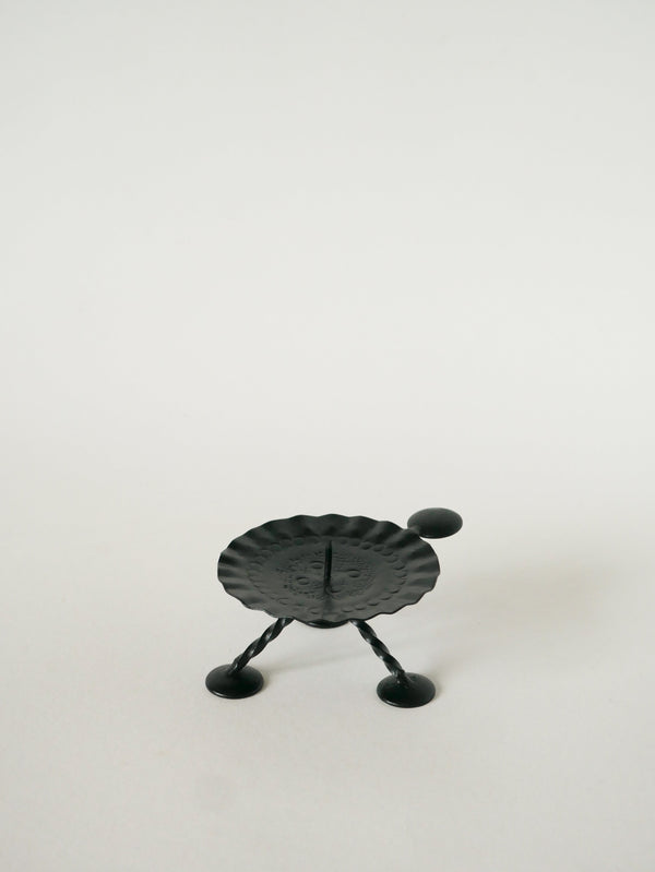 Petit Bougeoir En Fer Forgé, Brutaliste, 1940 - 13 X 5 Cm