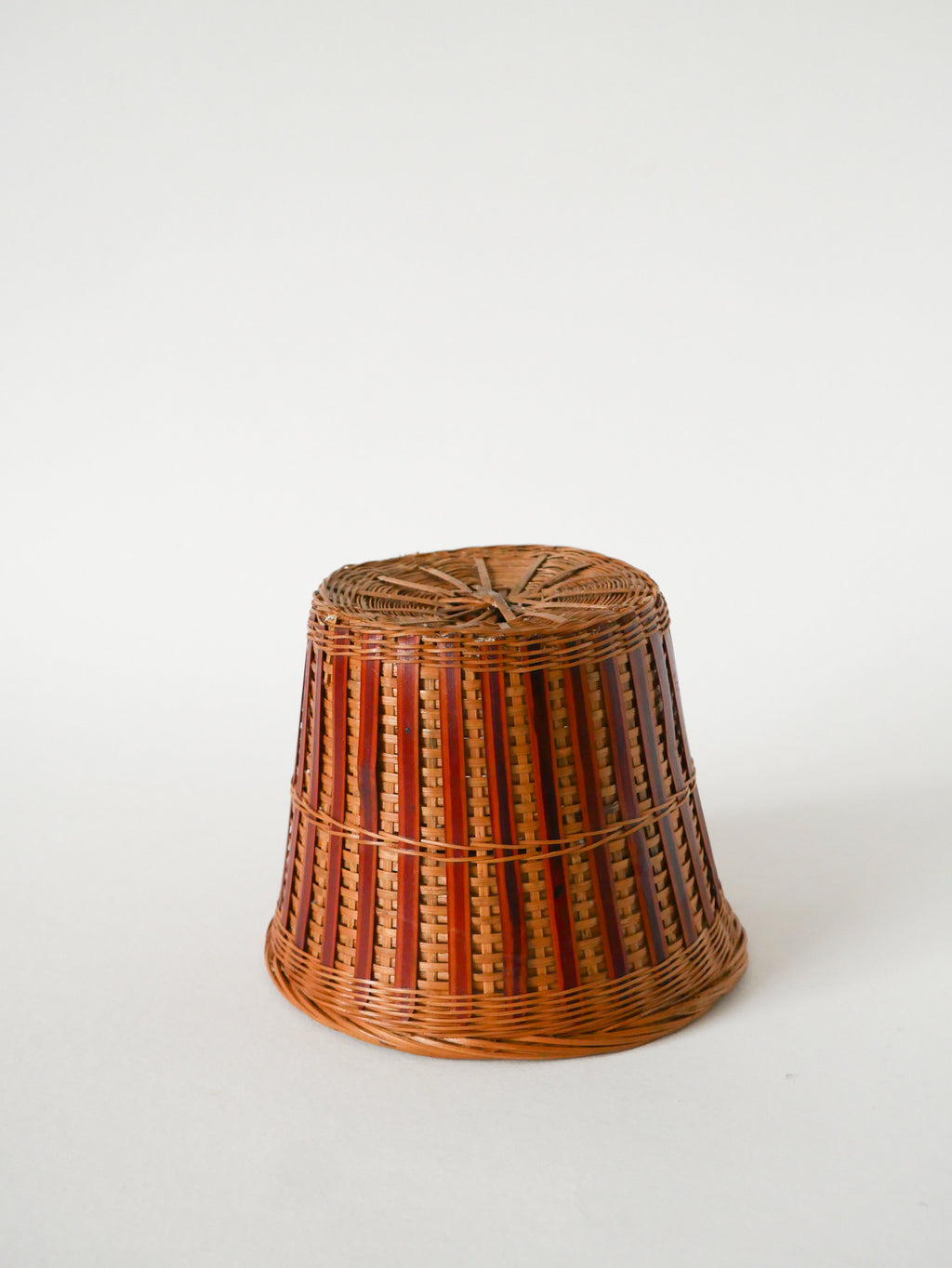 Cache-Pot En Rotin, 1970 - 12.5 X 14 Cm