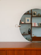 Grand Miroir En Plexi, Forme Ronde, Design, 1970 - 60 X 50 Cm