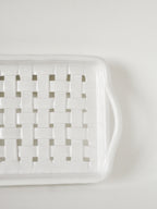 Plateau En Céramique Tressée, Blanc, 1970