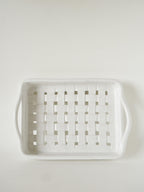 Plateau En Céramique Tressée, Blanc, 1970