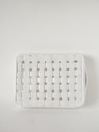 Plateau En Céramique Tressée, Blanc, 1970