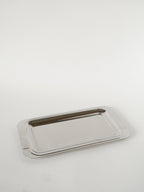 Plateau Rectangulaire En Inox, Design, 1970 - 28 X 15 Cm