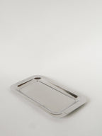 Plateau Rectangulaire En Inox, Design, 1970 - 28 X 15 Cm