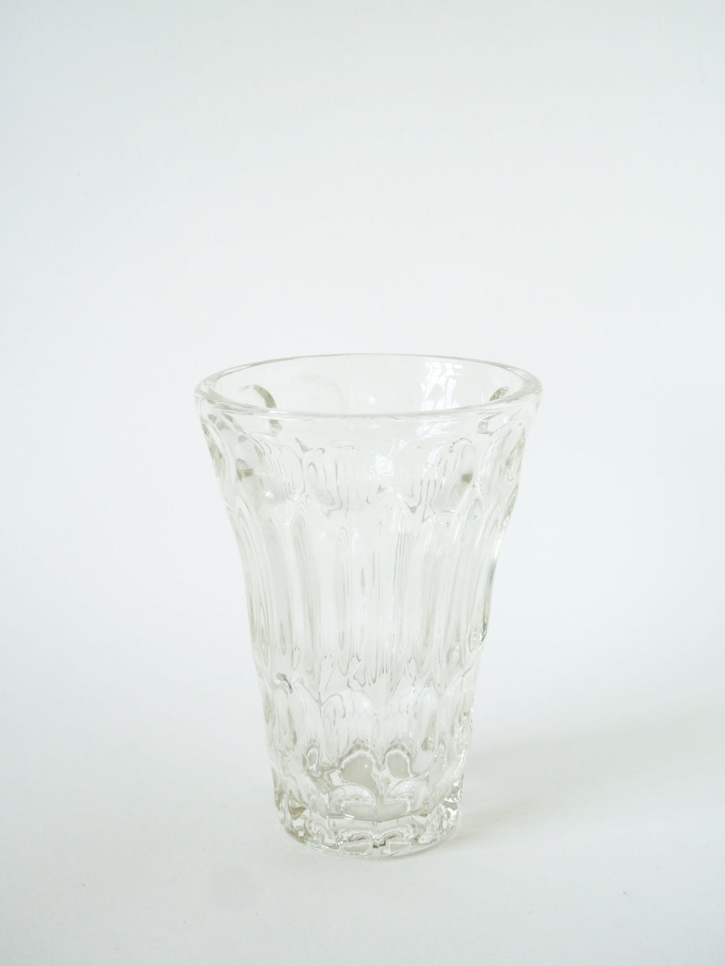 Grand Vase En Verre Moulé, Art Déco, 1930 - 20 X 13 Cm