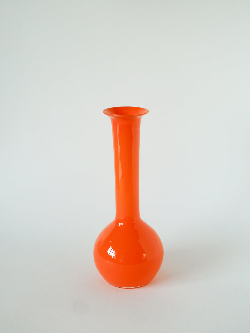 Paire De Vases En Opaline, Orange, Design, 1970
