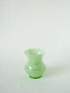 Vase En Verre De Clichy, Vert Menthe Et Doré, 1950