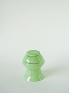 Vase En Verre De Clichy, Vert Menthe Et Doré, 1950