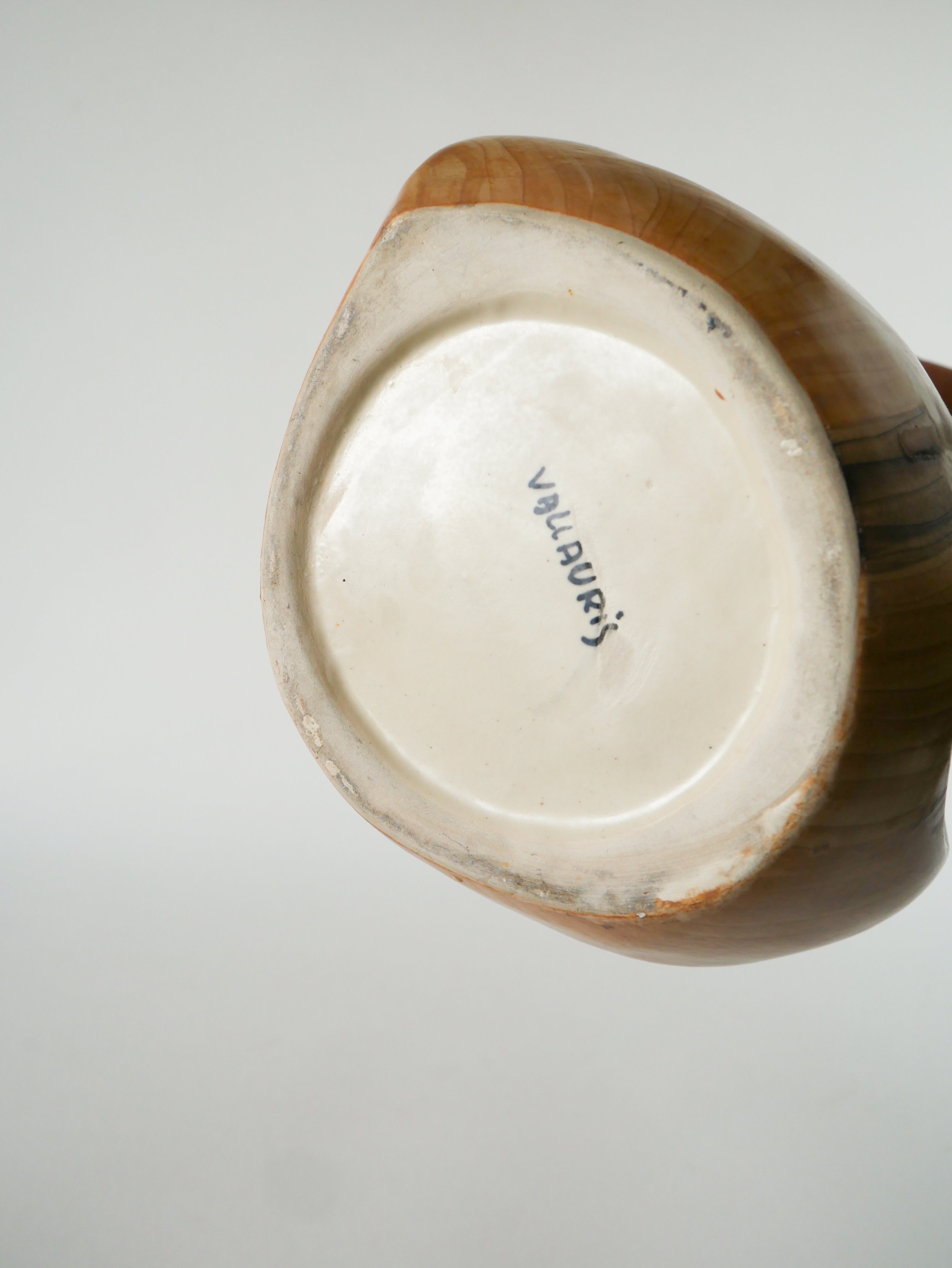 Grand Vase En Céramique, Effet Bois, Vallauris Grandjean-Jourdan, Design, 1960