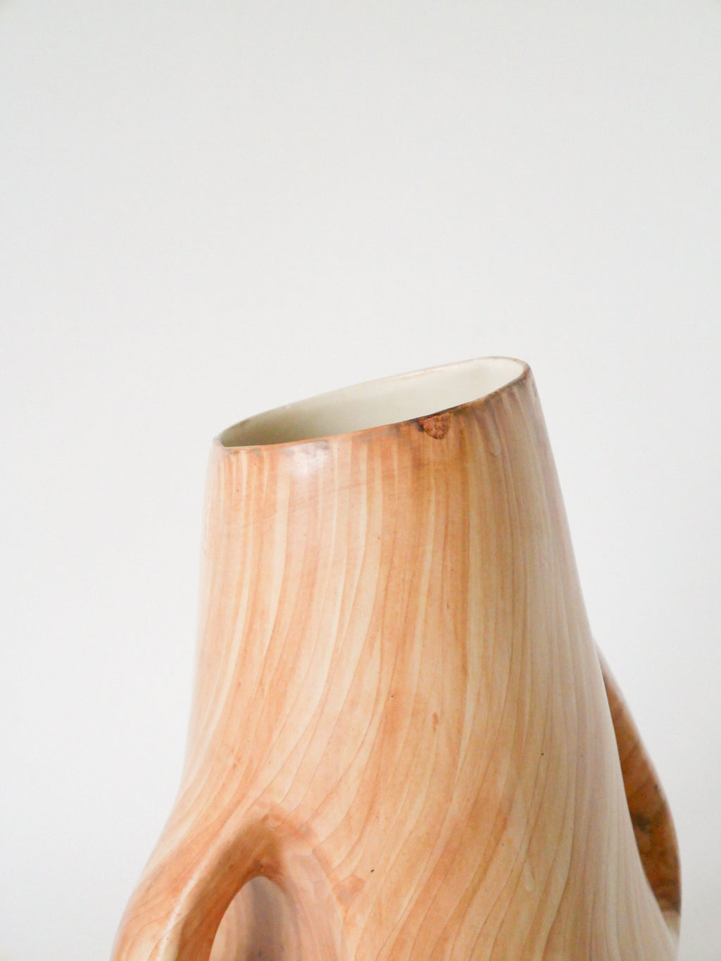 Grand Vase En Céramique, Effet Bois, Vallauris Grandjean-Jourdan, Design, 1960
