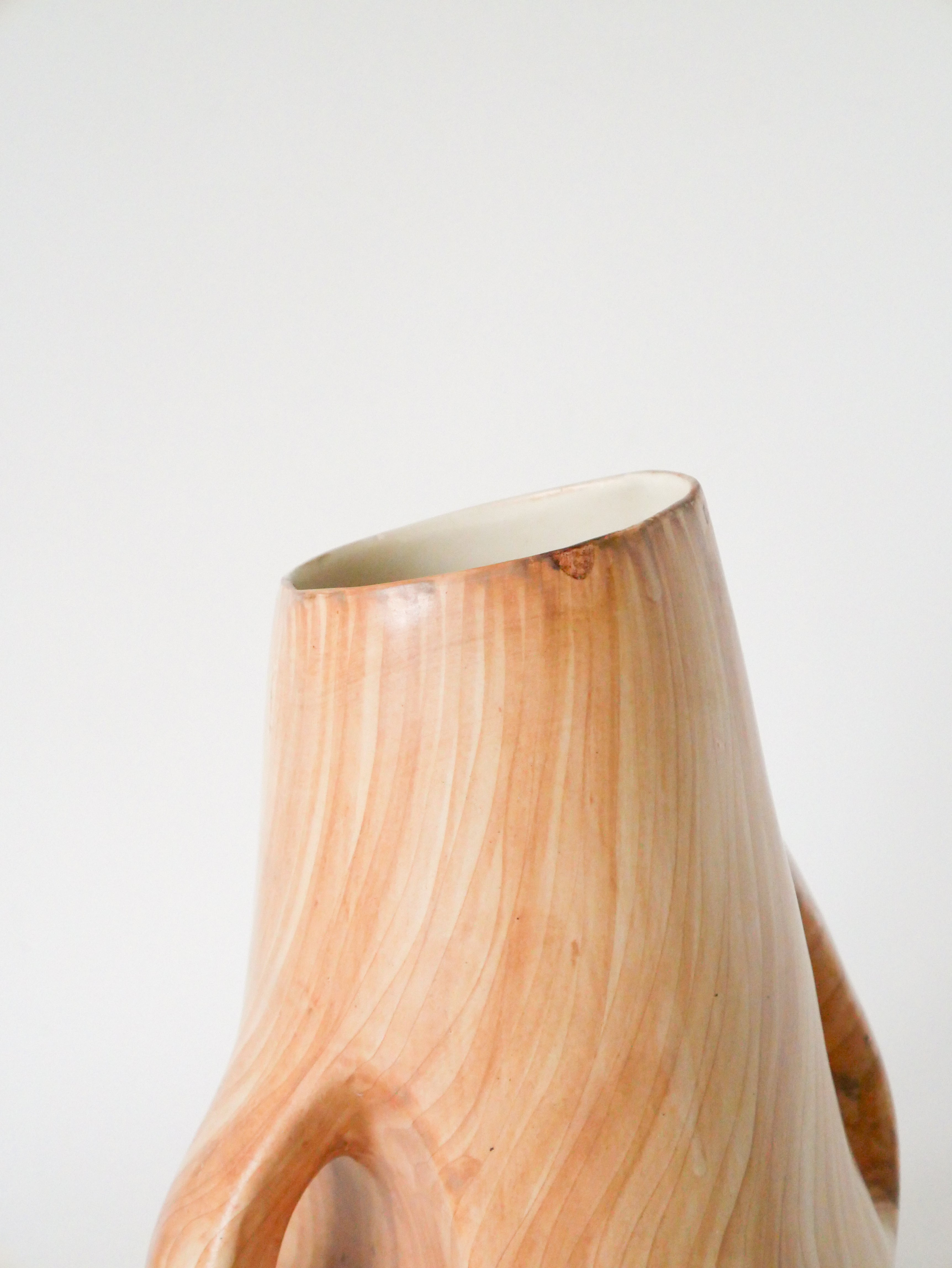 Grand Vase En Céramique, Effet Bois, Vallauris Grandjean-Jourdan, Design, 1960