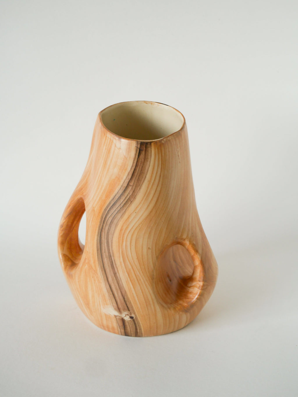 Grand Vase En Céramique, Effet Bois, Vallauris Grandjean-Jourdan, Design, 1960