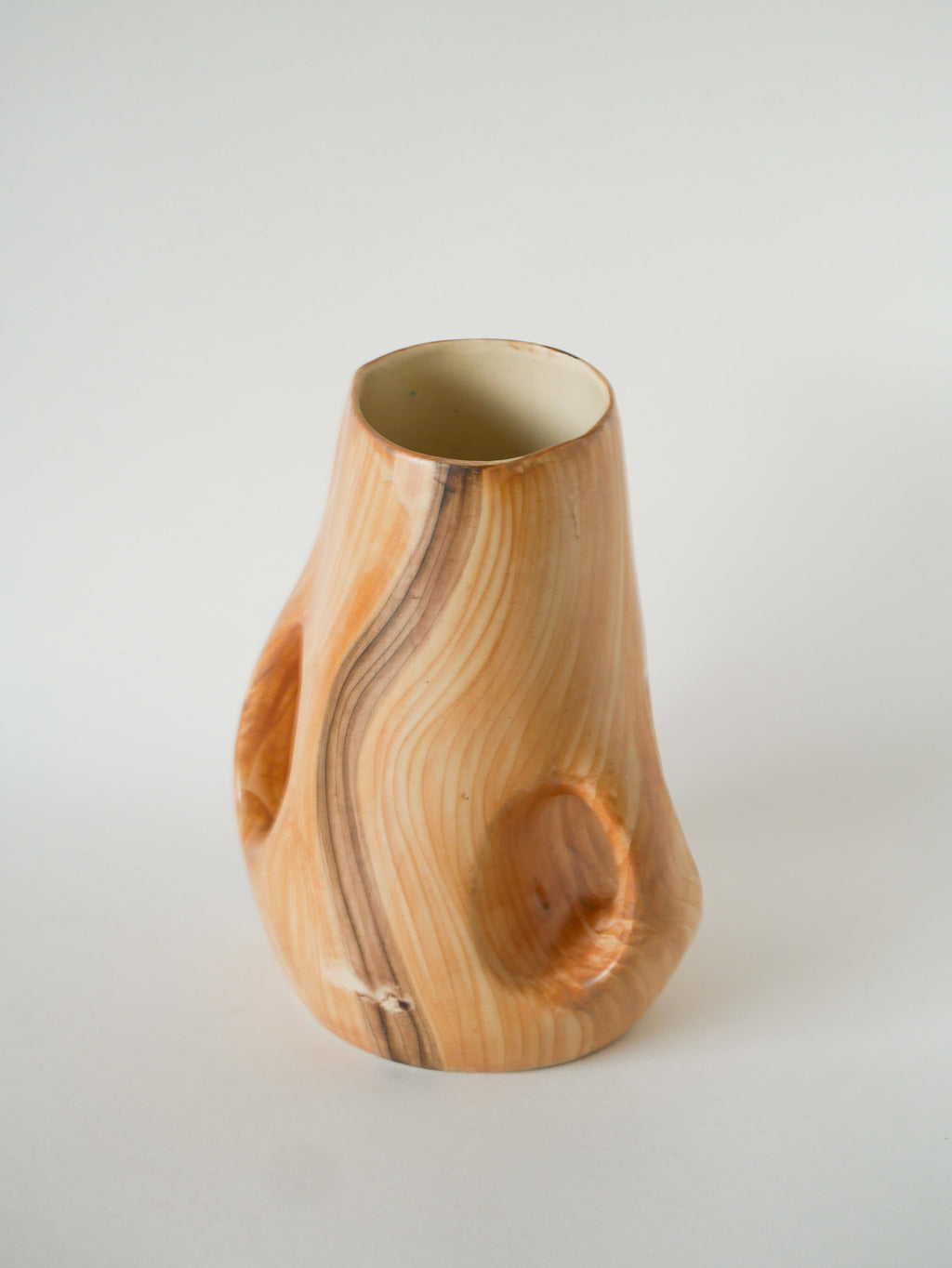 Grand Vase En Céramique, Effet Bois, Vallauris Grandjean-Jourdan, Design, 1960