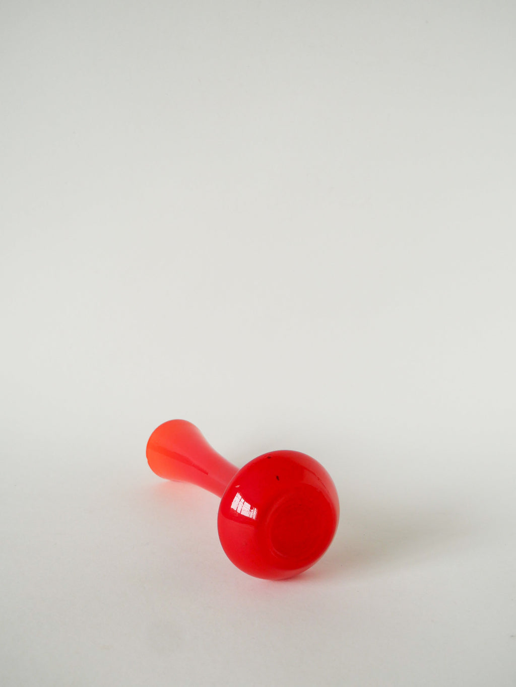Vase En Opaline, Rouge Orangé, Design, 1970