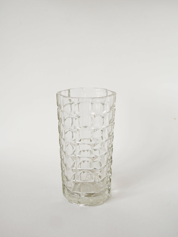 Grand Vase En Verre Pressé Moulé, Made In Italy, 1970
