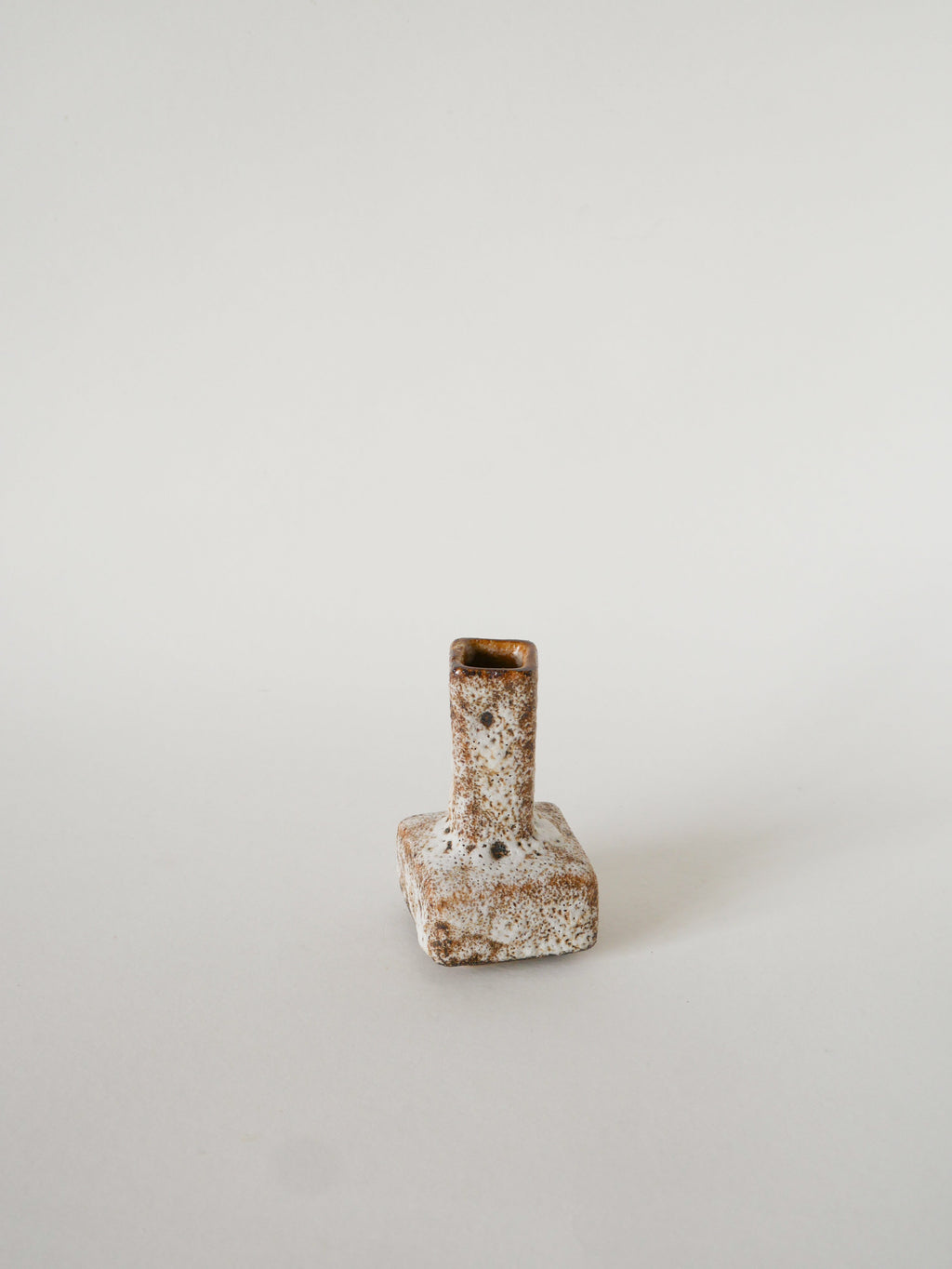 Mini Vase En Céramique Fat Lava, Crème Et Marron, Made In Germany 1970