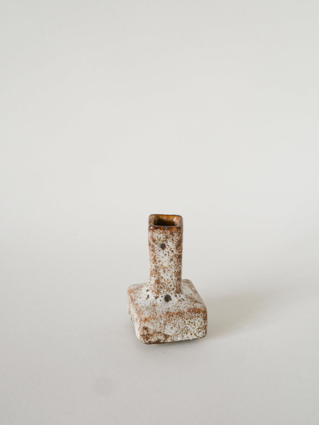 Mini Vase En Céramique Fat Lava, Crème Et Marron, Made In Germany 1970