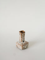 Mini Vase En Céramique Fat Lava, Crème Et Marron, Made In Germany 1970