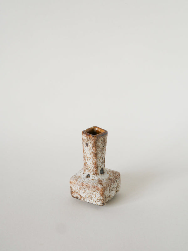 Mini Vase En Céramique Fat Lava, Crème Et Marron, Made In Germany 1970