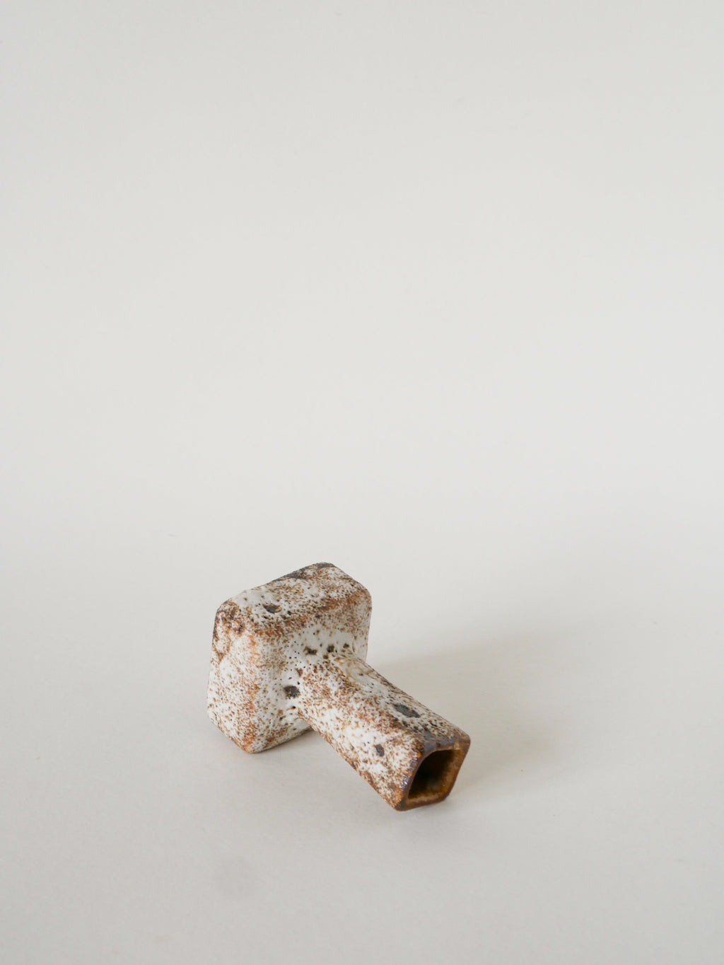 Mini Vase En Céramique Fat Lava, Crème Et Marron, Made In Germany 1970