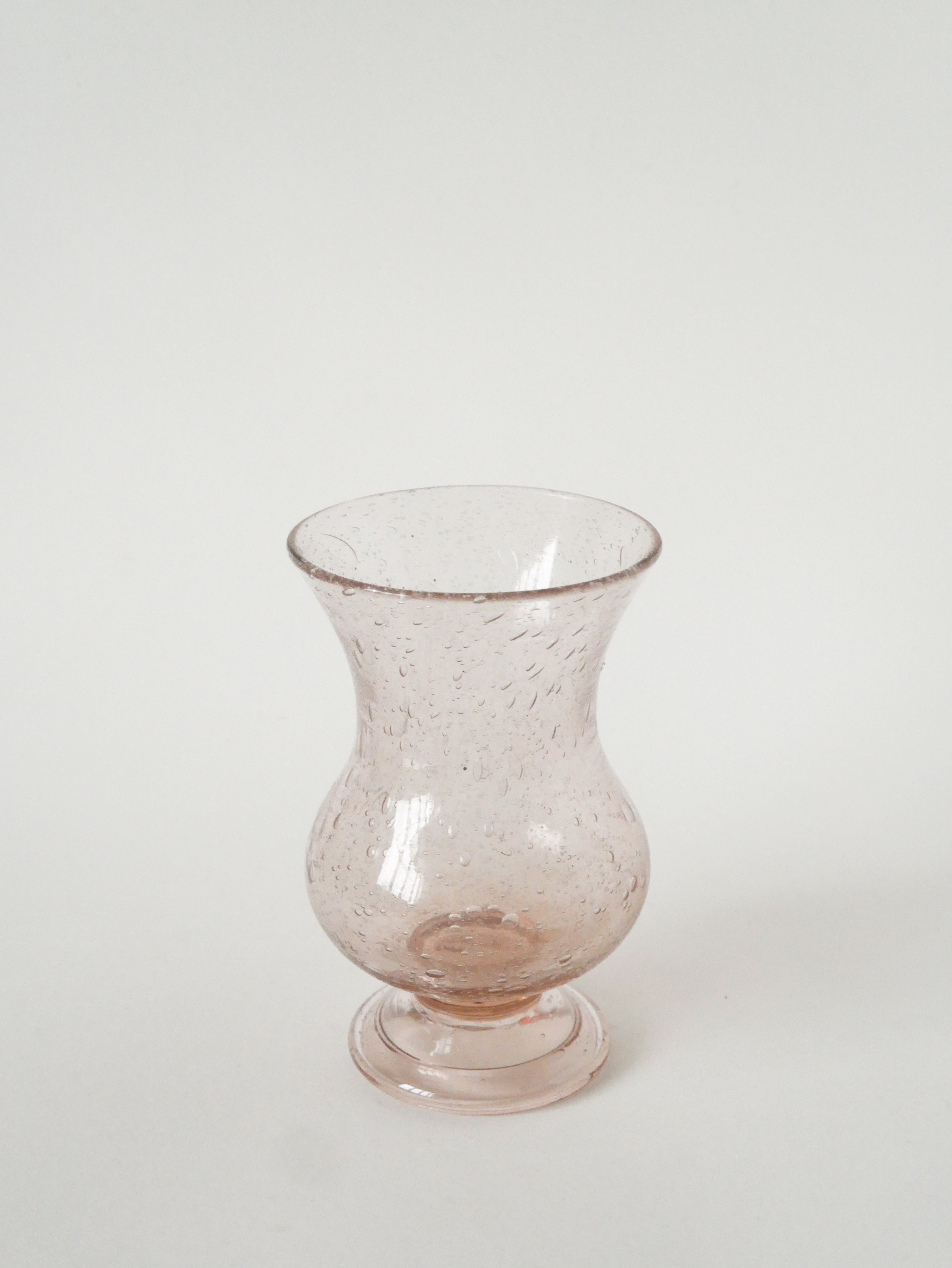 Vase En Verre Bullé De Biot, Rose, 1960
