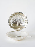 Beurrier Coquillage En Inox Et Verre Blanc - Avec Couteau - 1970