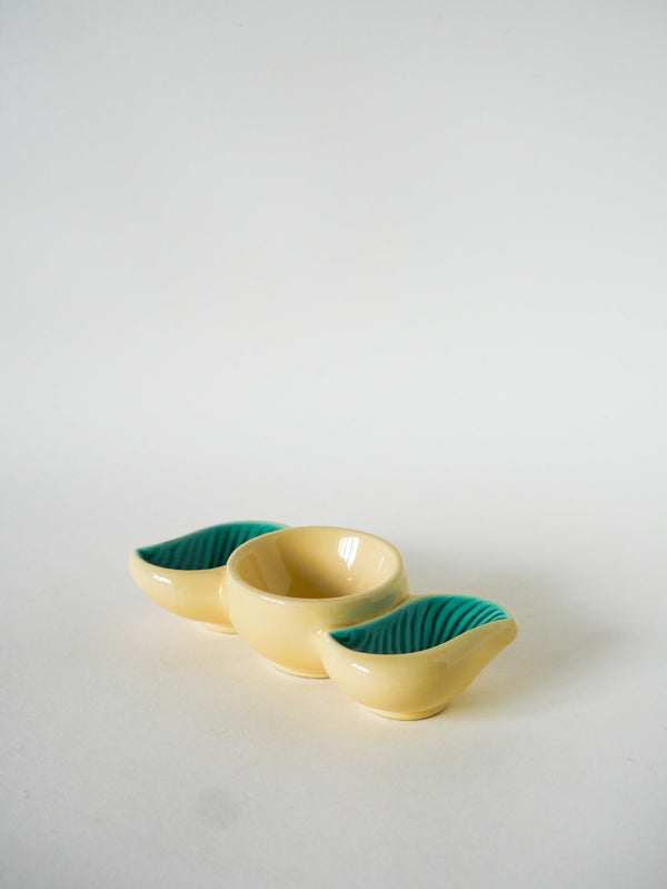 Présentoir À Condiments En Barbotine, Verceram, Vert, 1960