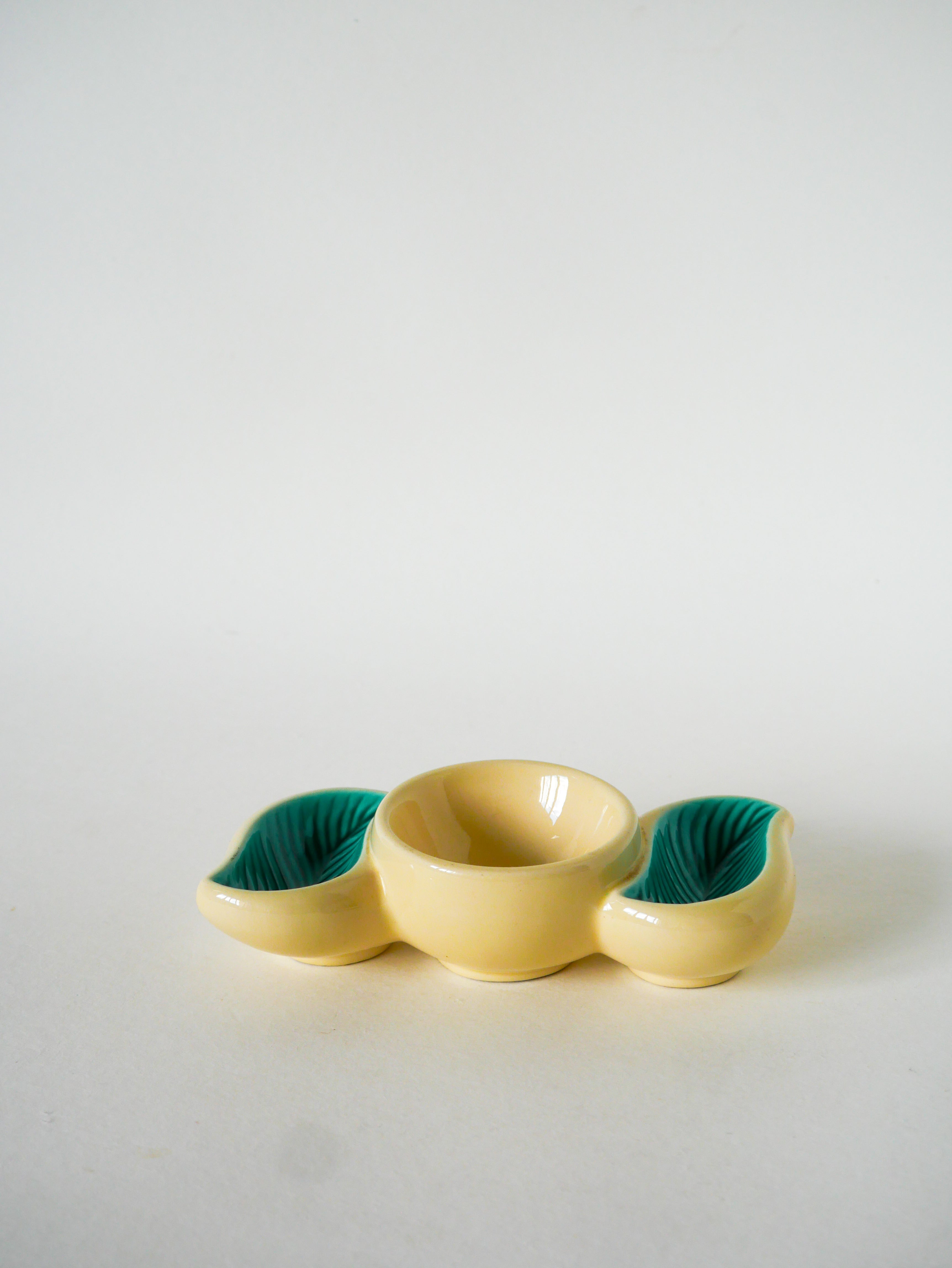 Présentoir À Condiments En Barbotine, Verceram, Vert, 1960