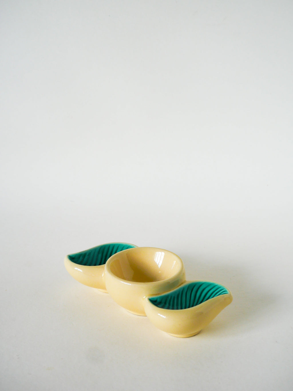 Présentoir À Condiments En Barbotine, Verceram, Vert, 1960