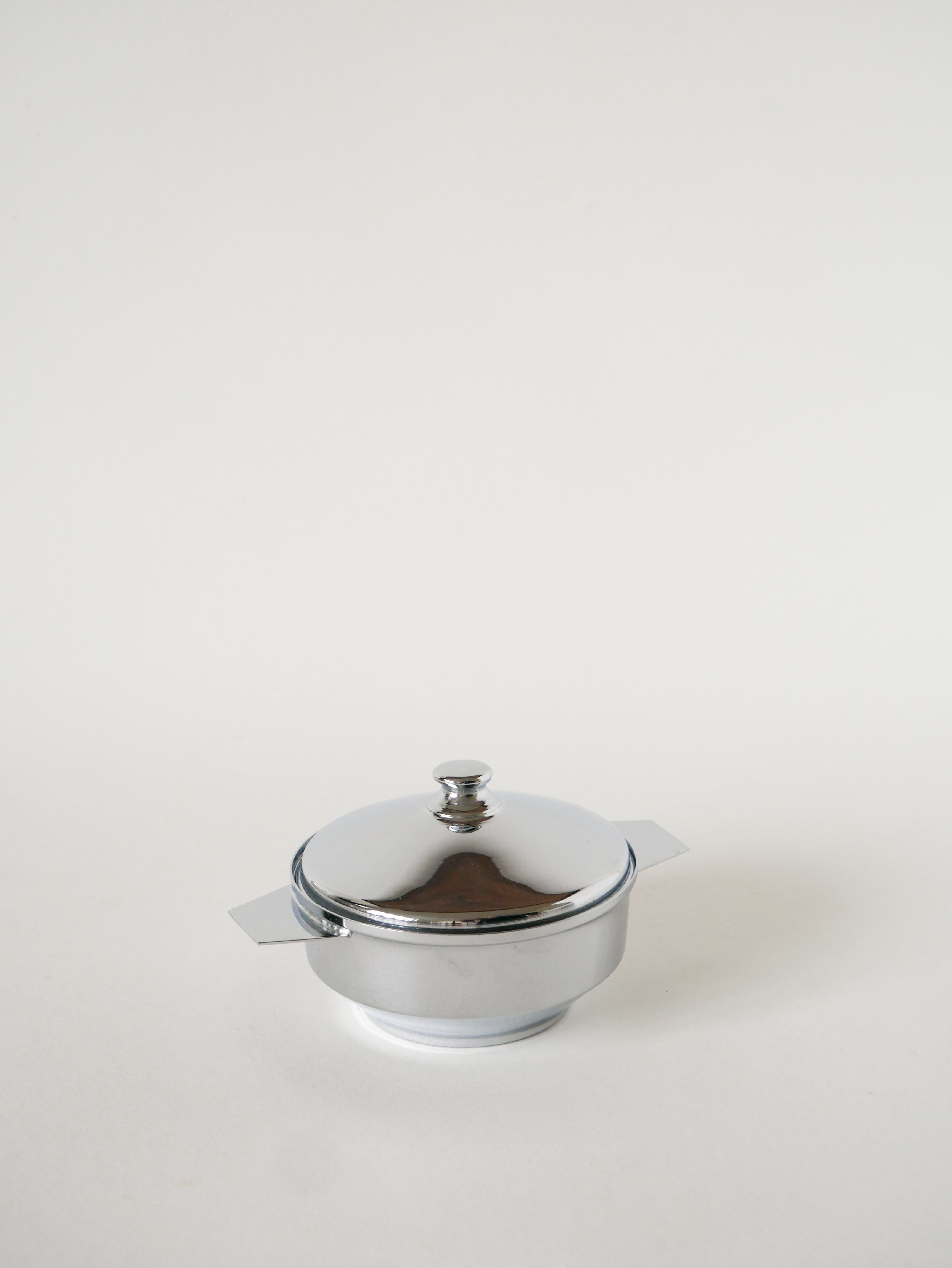 Boîte Sucrier En Inox, Art Déco, 1950