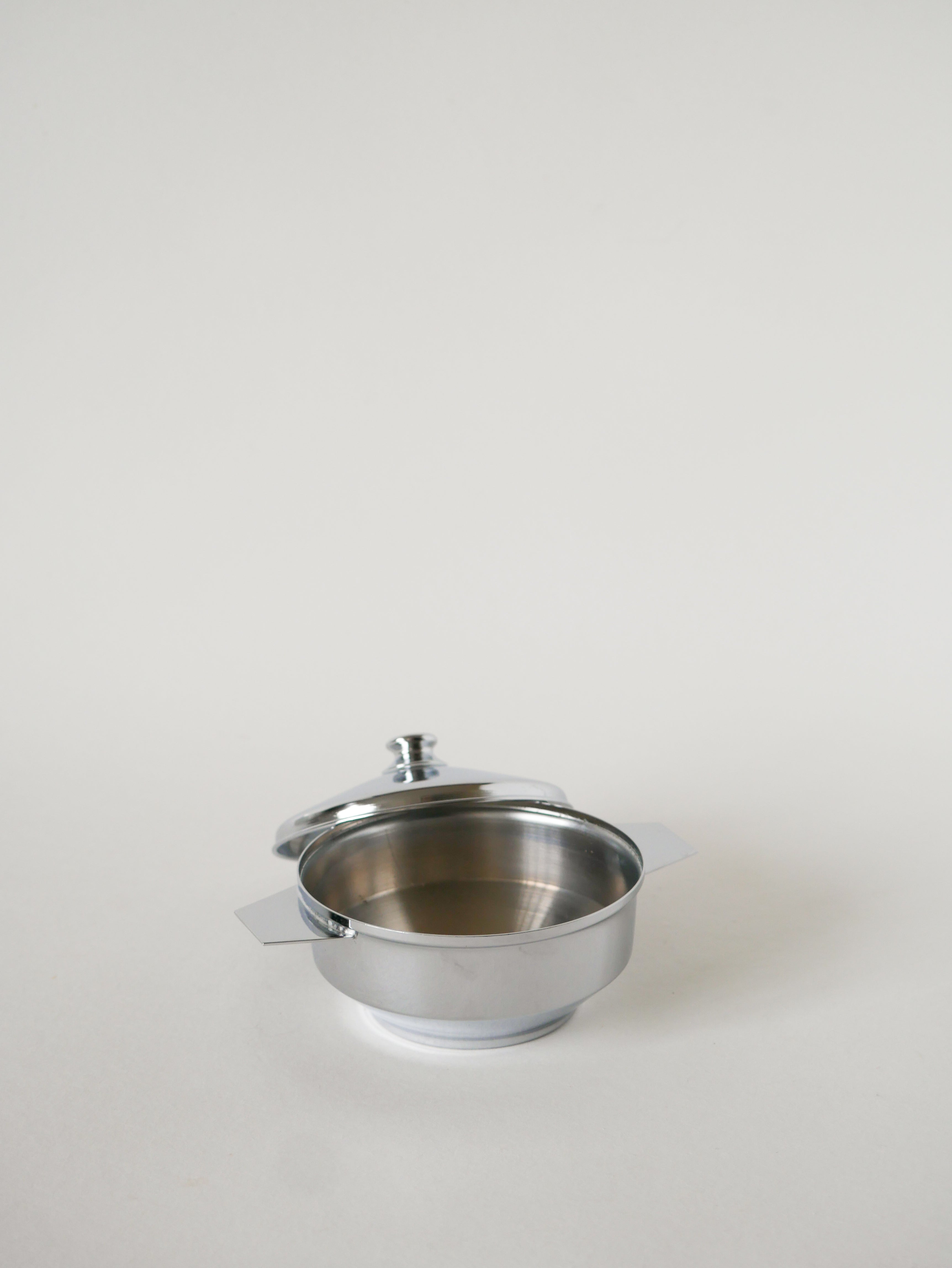 Boîte Sucrier En Inox, Art Déco, 1950