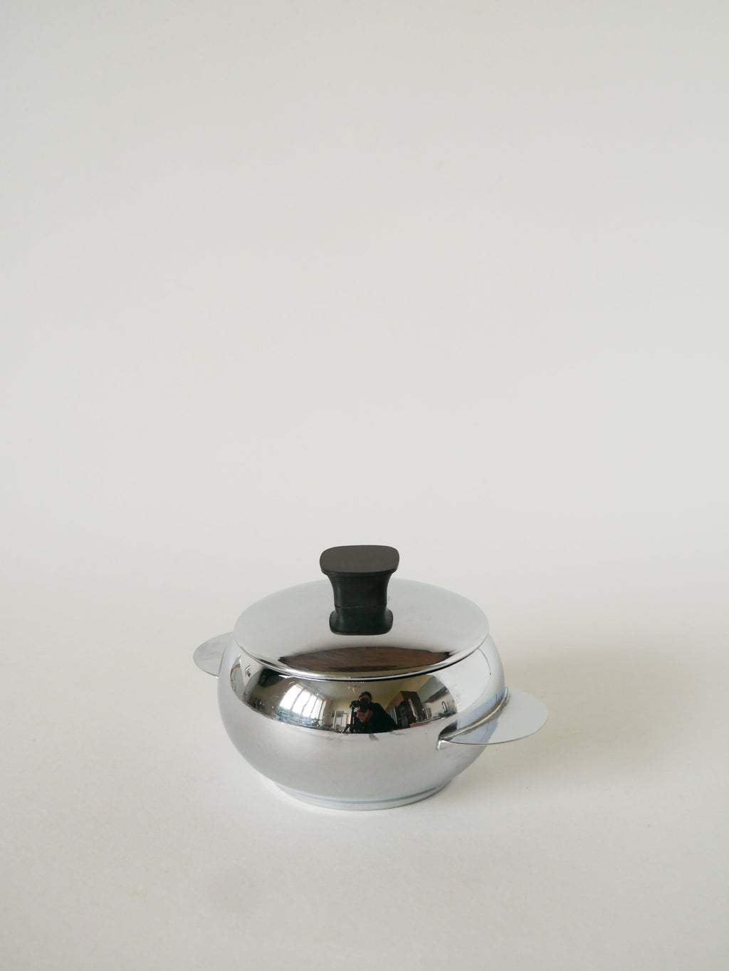 Petit Sucrier En Inox, Poignée Carrée,1970