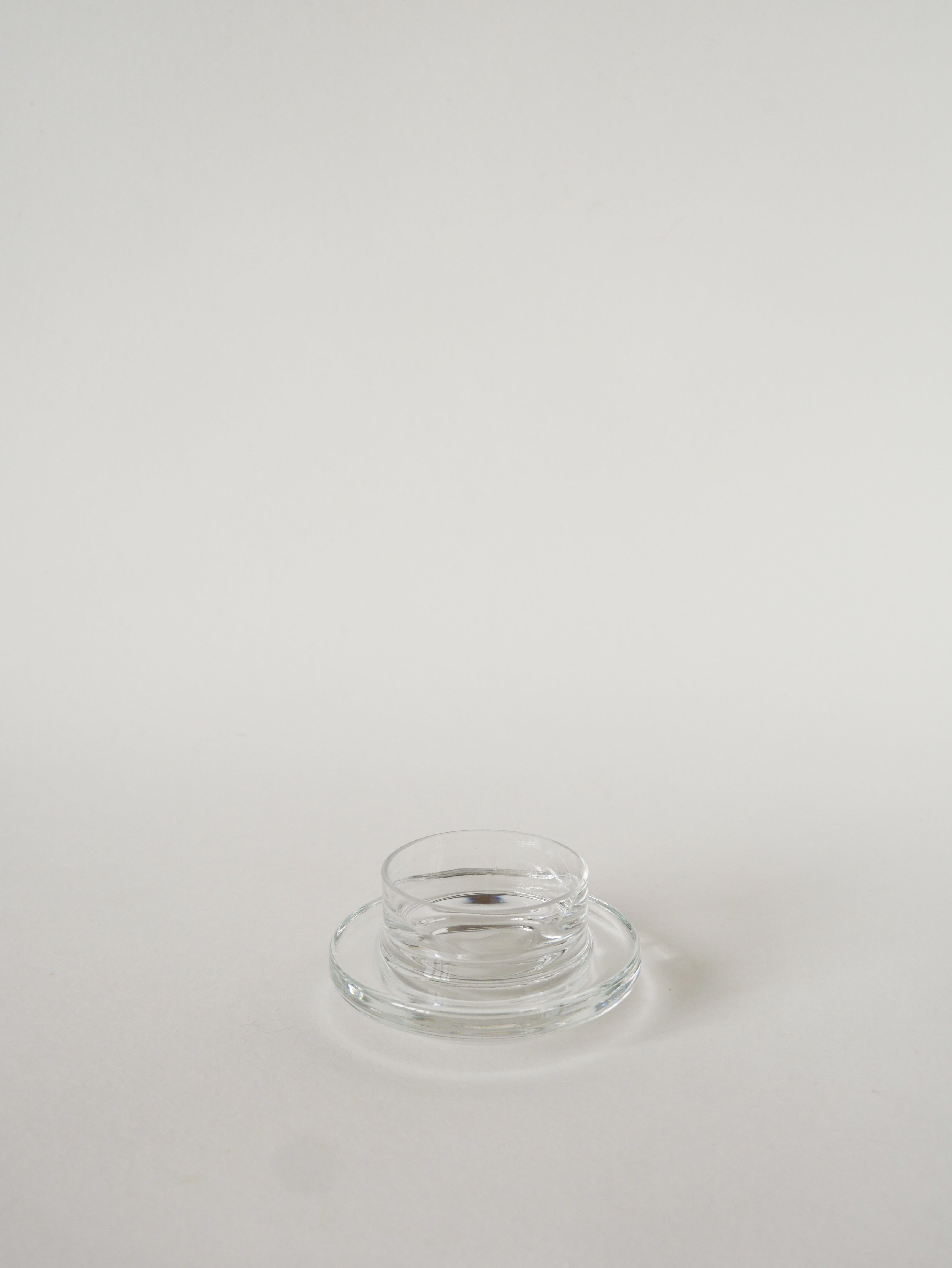 Beurrier En Métal Argenté, Laiton Et Verre, 1950