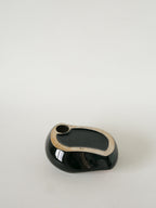 Vide-Poche En Céramique, Forme Libre, Noir Et Rose, 1970